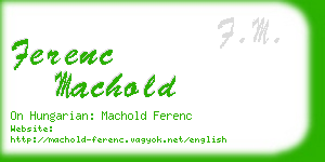 ferenc machold business card